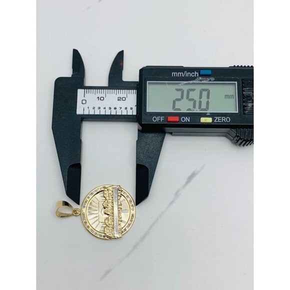 14k  gold pendant last supper medallion - Dije 14 Kilates Ultima Cena - Picture 2 of 6